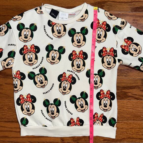SOLD 💕Zara Disney Minnie Mouse Christmas Holiday Pullover Sweatshirt Sweater - Picture 10 of 11
